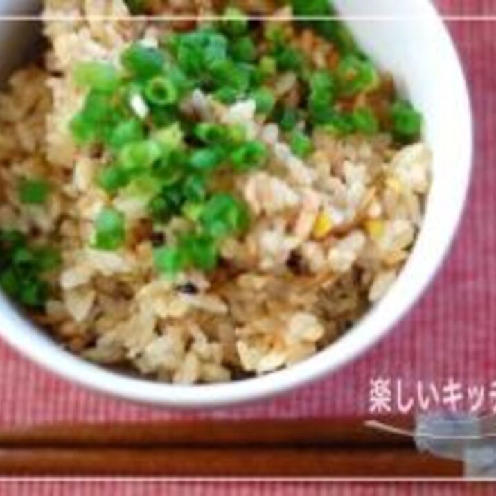 圧力鍋ｄｅツナとなめたけの炊き込みご飯